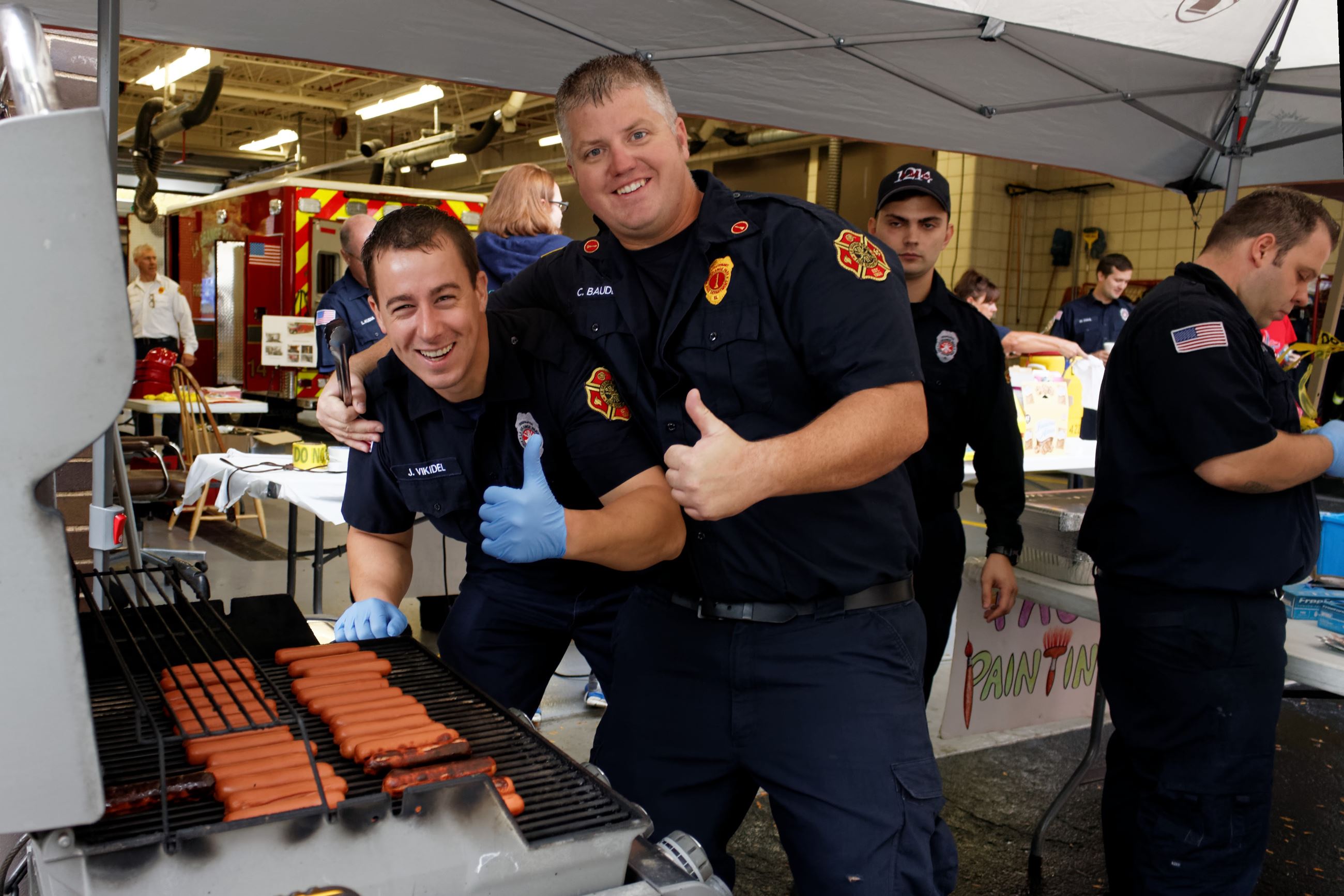 Fire Fighters Grilling